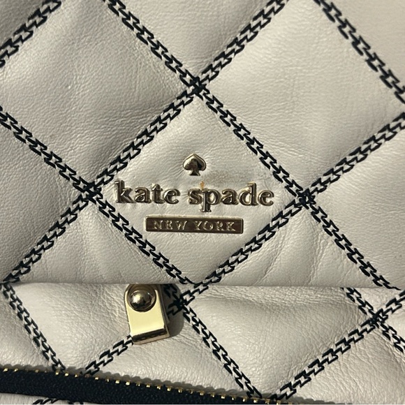 Kate Spade White Quilted Backpack with Black Accents main image 7